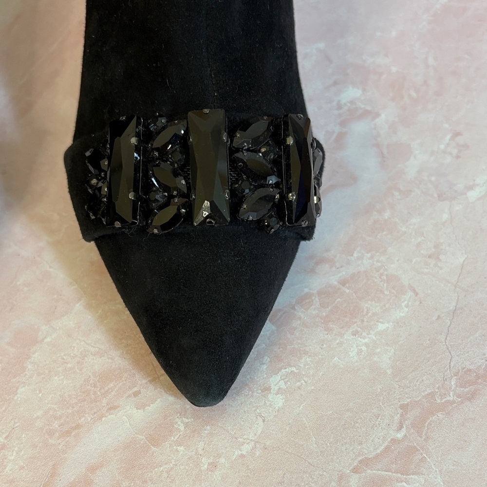 Karl Lagerfeld Black Heeled Boots with Embellishments - Picture 8 of 15